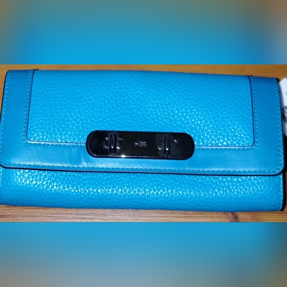 Coach Swagger Slim Envelope Wallet Turquoise - Picture 3 of 10